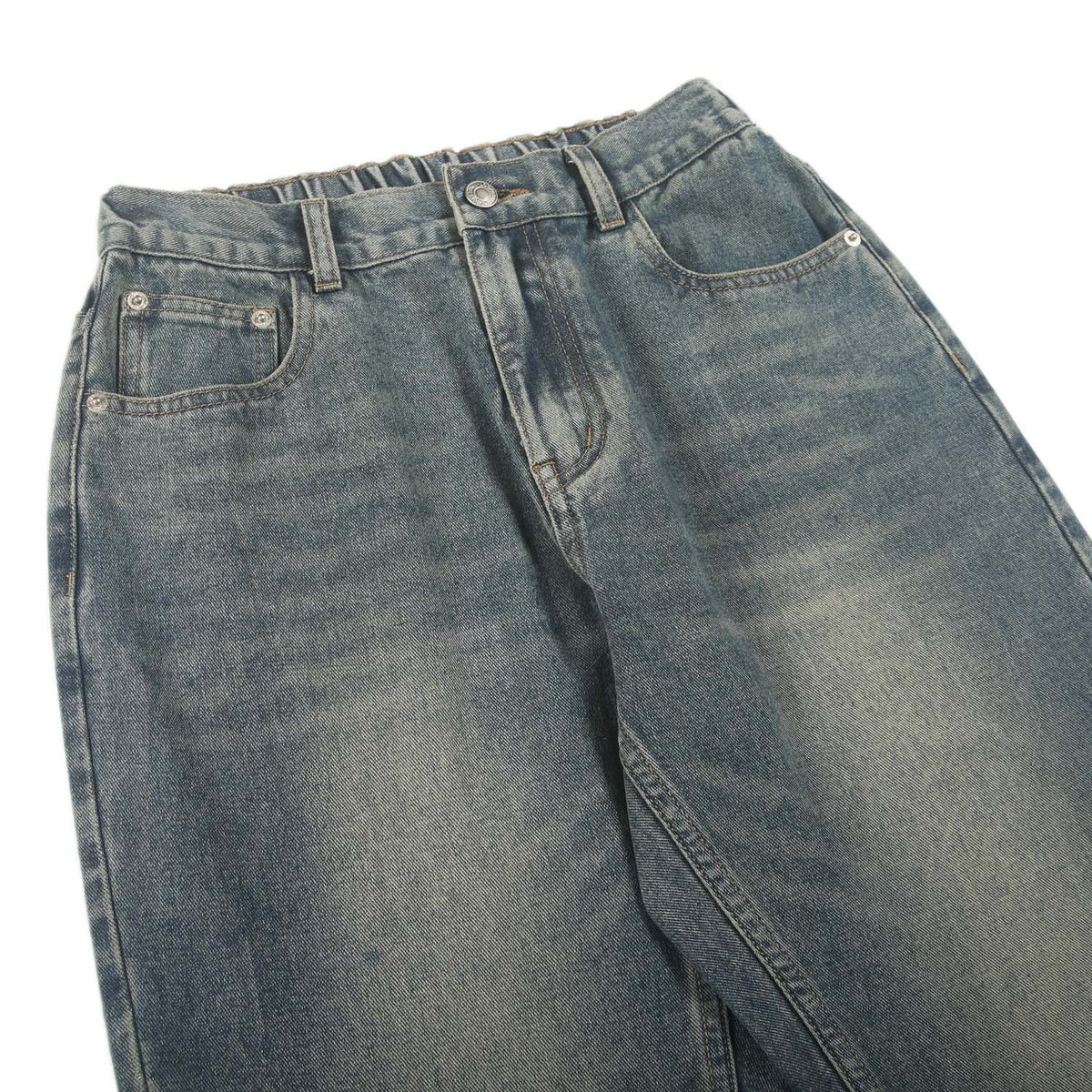 Vintage Washed Bootcut Denim Pants-INNBLAC Fashion Apparel