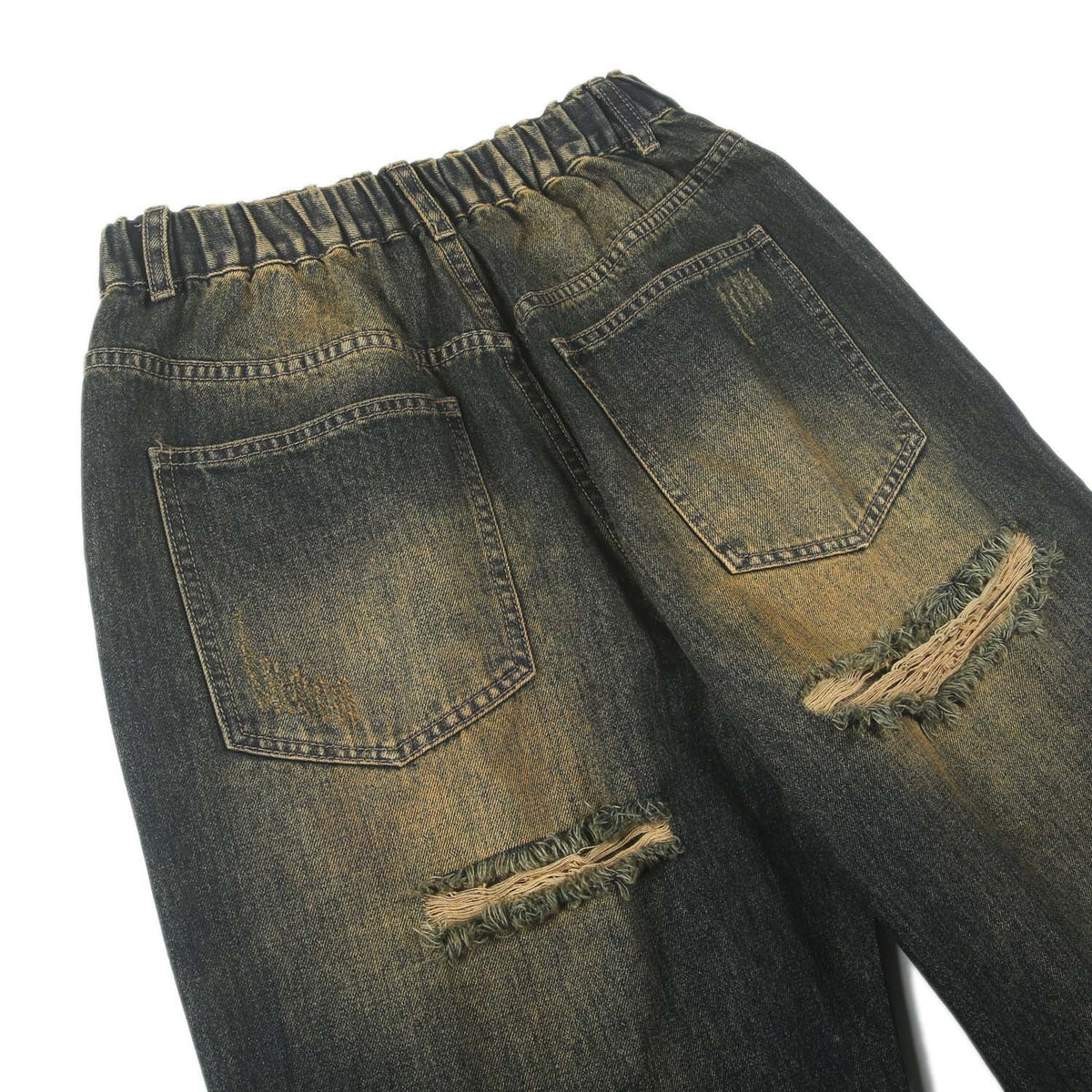 Heavy Wash Ripped Baggy Jeans-INNBLAC Fashion Apparel