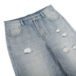 Vintage Washed Straight Leg Ripped Jeans-INNBLAC Fashion Apparel