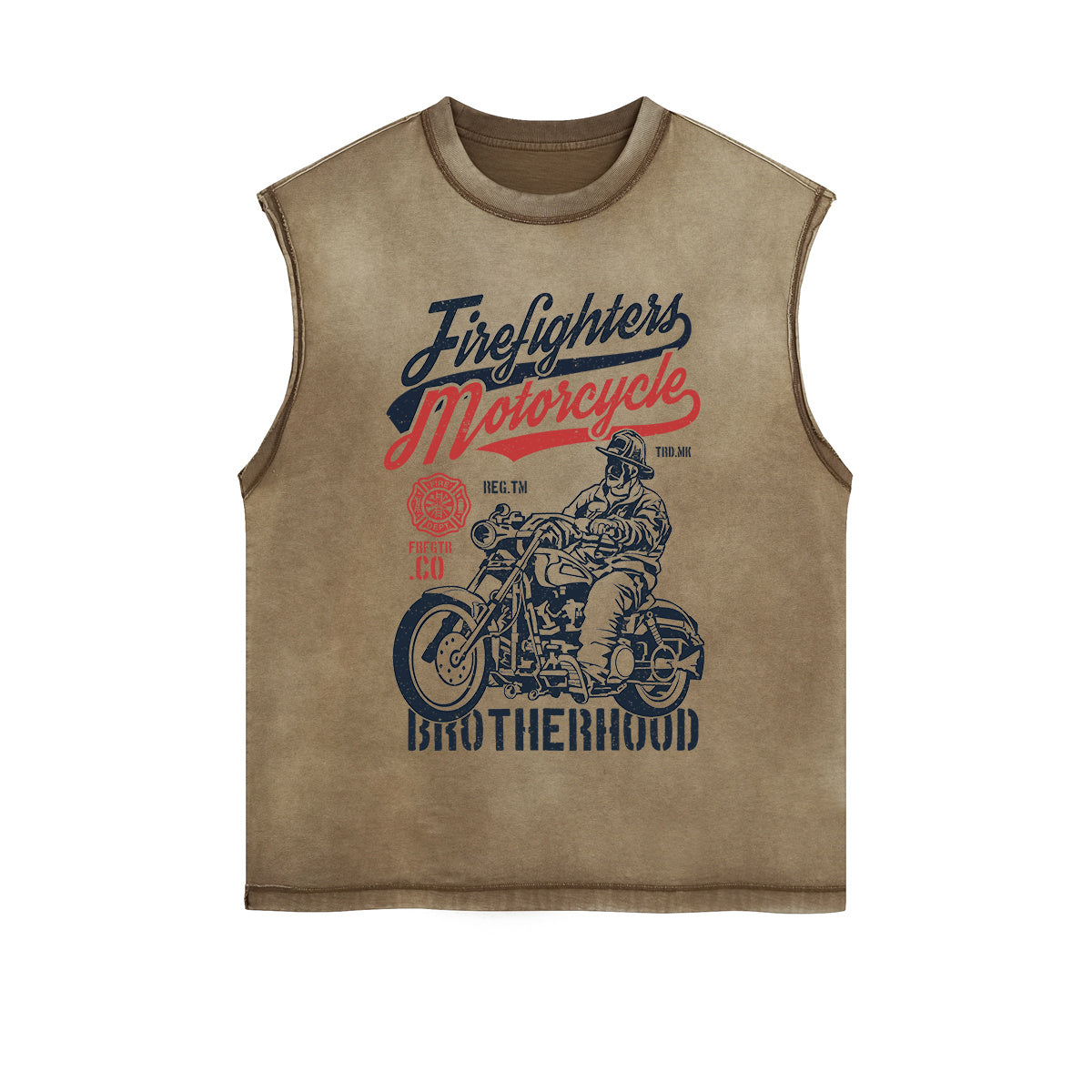 Firefighters Motorcycle Graphic Sleeveless Tee-INNBLAC Fashion Apparel