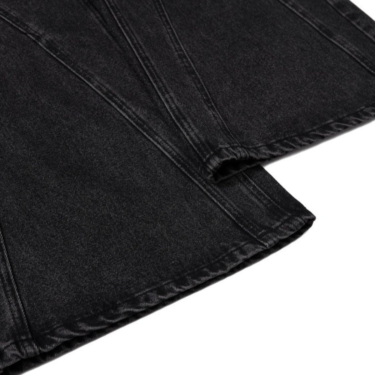 Men's American Street Washed Denim Pants Distressed Loose Flare Zipper