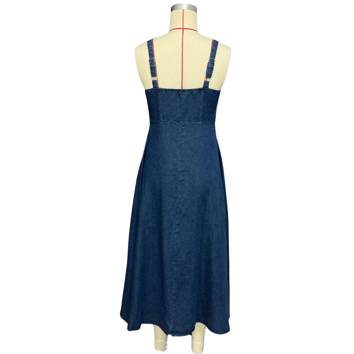 Sweet Pea Tied Bust Denim Midi Dress
