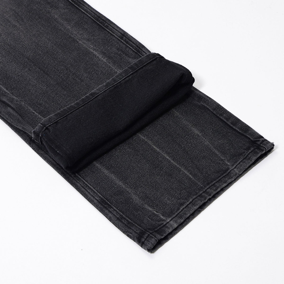 Dark Gray Straight Leg Faded Jeans-INNBLAC Fashion Apparel