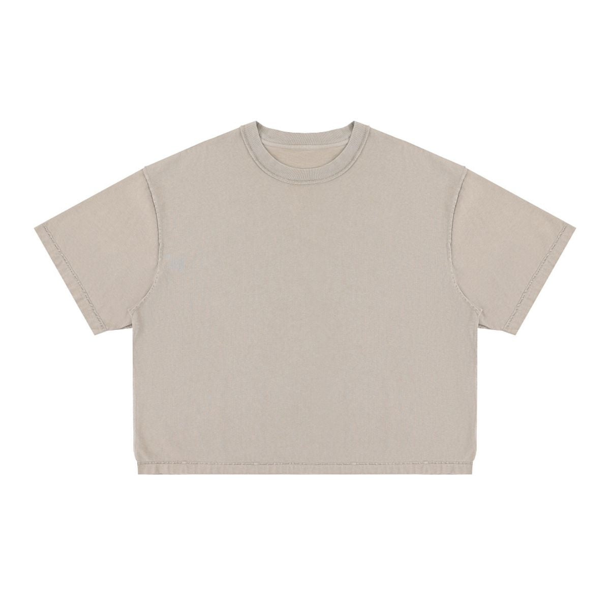 275G Heavyweight Cotton Coverstitch Cropped Tee