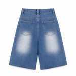 Cartoon Patch Loose Fit Denim Shorts