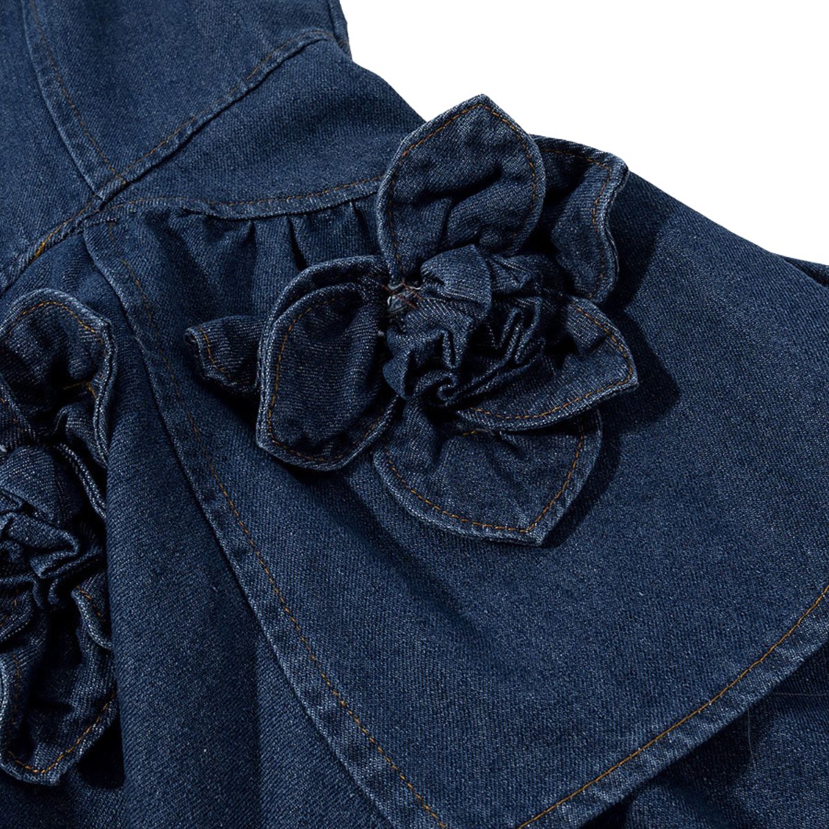 Corset Flower Appliqu¨¦ Ruffle Mini Dress