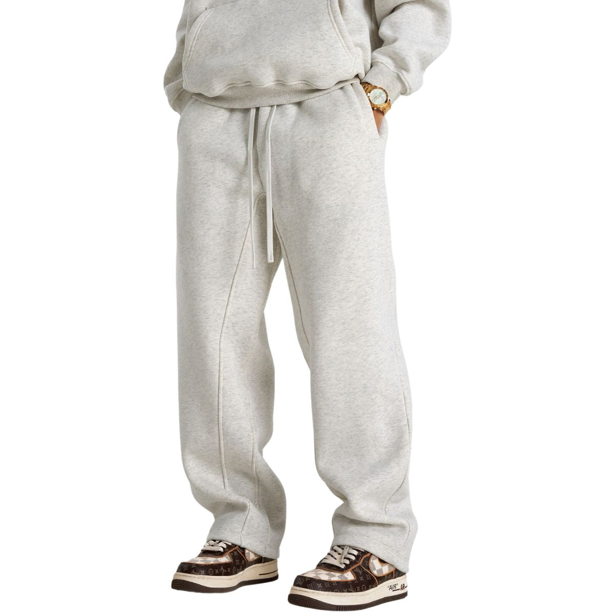 Solid Color Plush Lining Sweatpants-INNBLAC Fashion Apparel