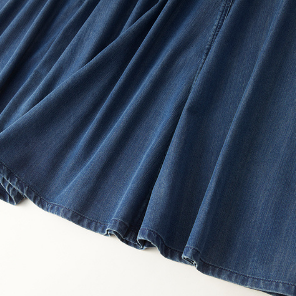 Embroidered Bodice A-Line Denim Midi Sundress