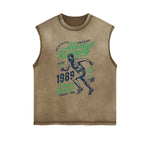 Always Running Graphic Sleeveless Faded Tee-INNBLAC Fashion Apparel