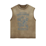 Paris Dakkar Rally Motorcycle Sleeveless Faded Tee-INNBLAC Fashion Apparel