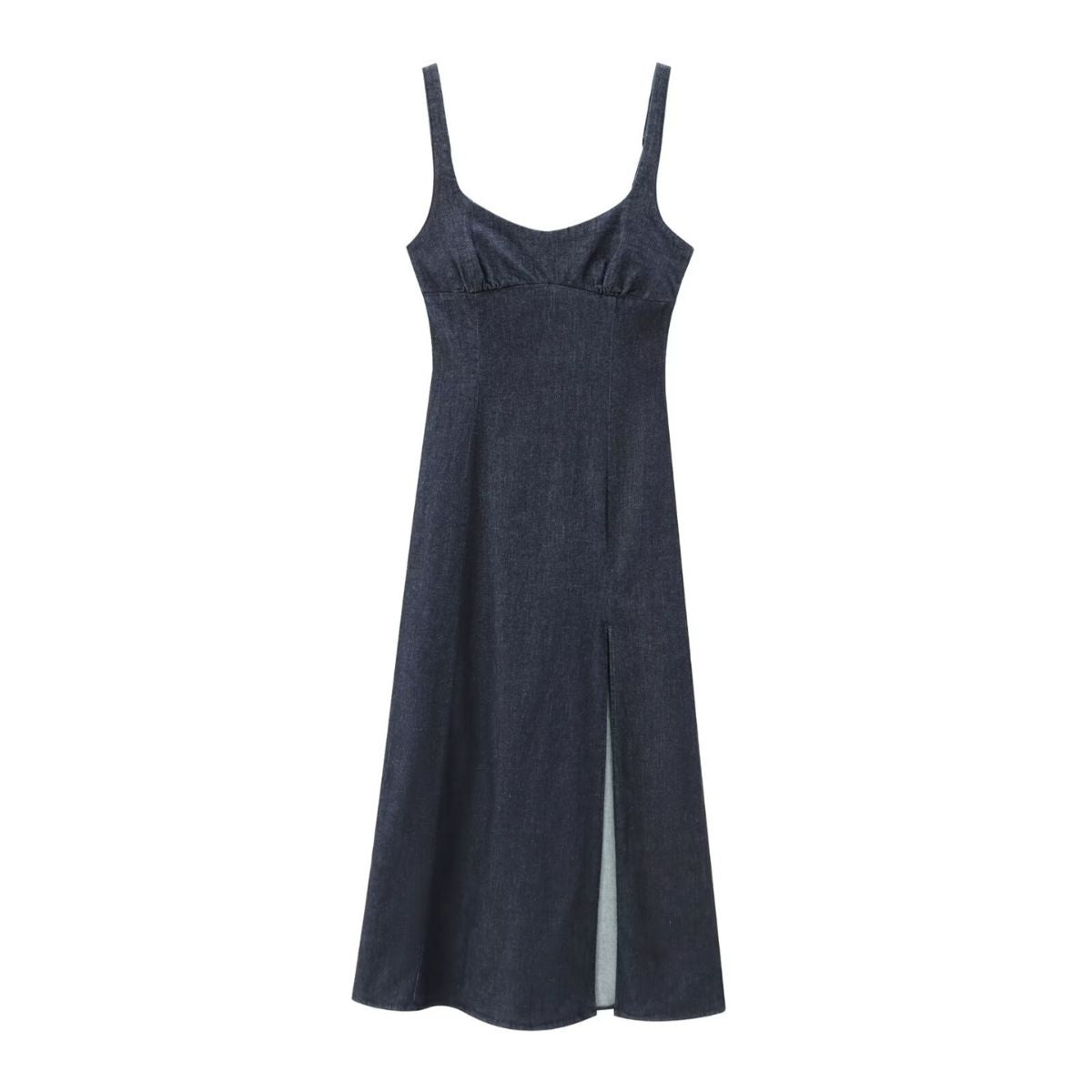 Women's Strappy Denim Maxi Dress