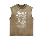 Never Give Up Sleeveless Graphic Tee-INNBLAC Fashion Apparel