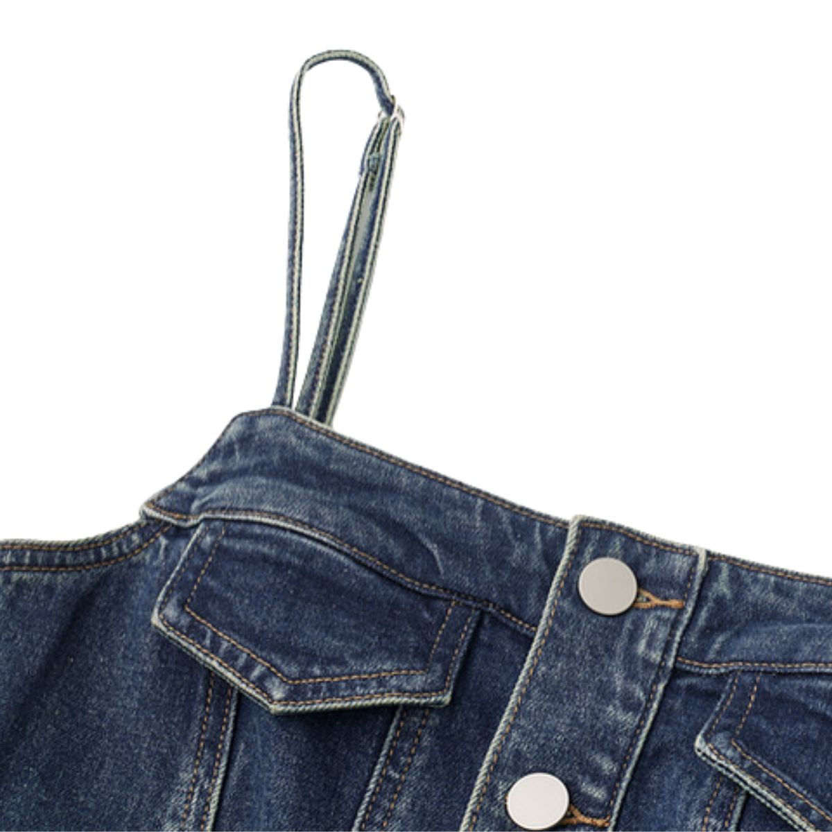 Women's Fitted Slip Denim Midi Dress