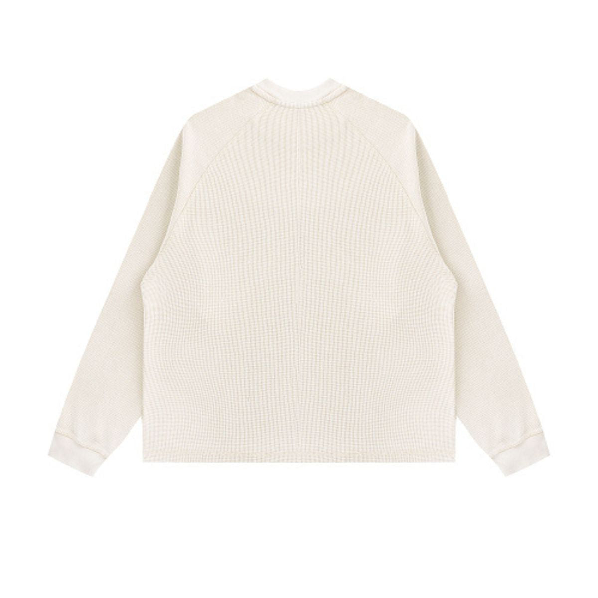 Washed Waffle Cotton Raglan Long Sleeve Tee 340G