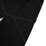 Washed Contrast-Stitch Baggy Relaxed Carpenter Denim Pants