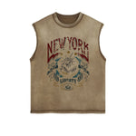 New York Lady Liberty Vintage Graphic Sleeveless Tee-INNBLAC Fashion Apparel