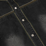 Retro Fashionable Temperament Lapel Embroidered Loose Denim Jacket
