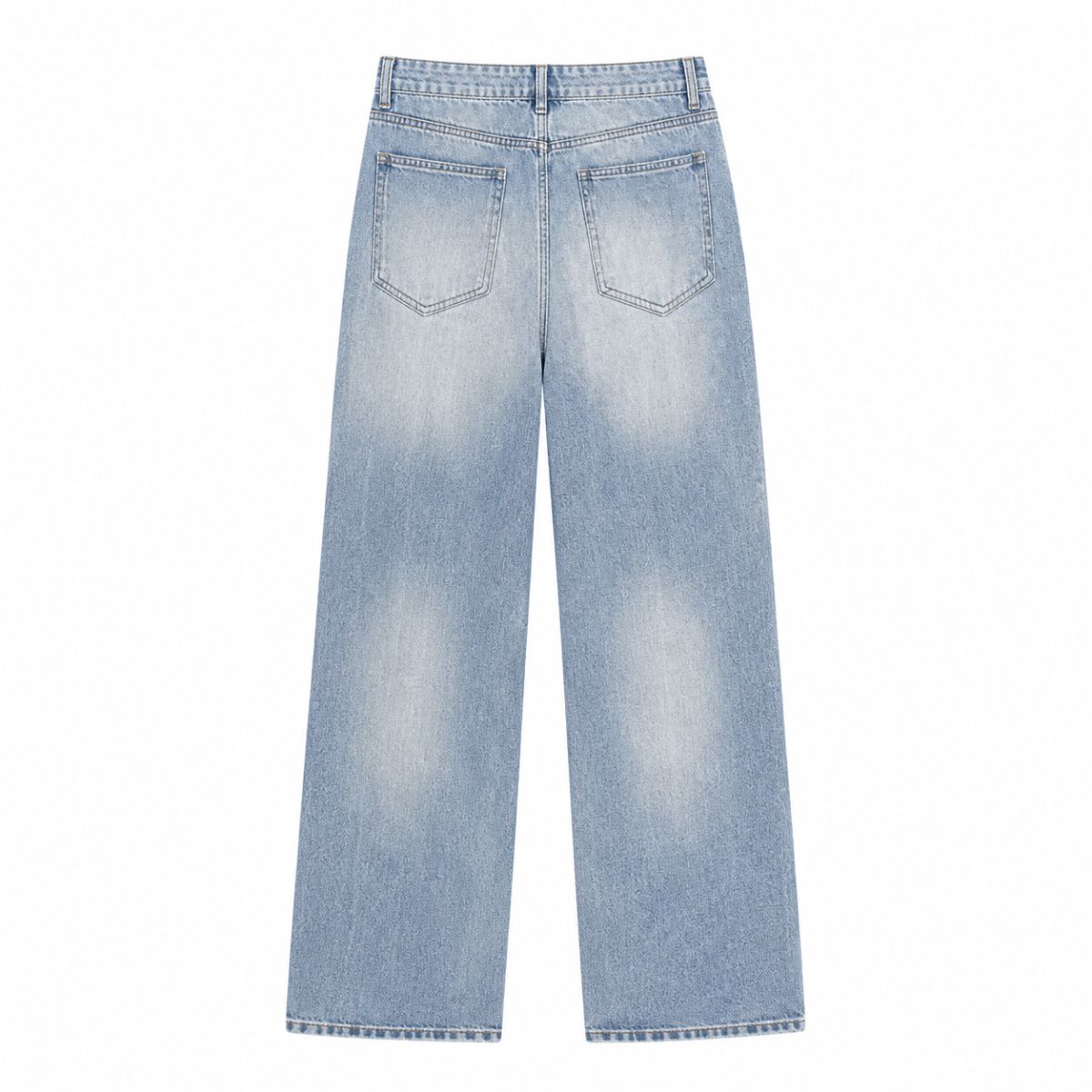 Light Fade Vintage Straight Cut Denim Jeans