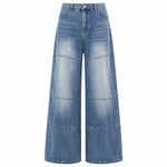Panel Stitch Barrel Leg Denim Jeans