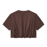 Double-Layer Bubble-Hem Cropped Streetwear Tee