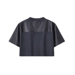 Cyber-Grunge Distressed Cutout Y2K Cropped Top