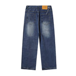 Vintage Washed Baggy Straight-Leg Denim Jeans