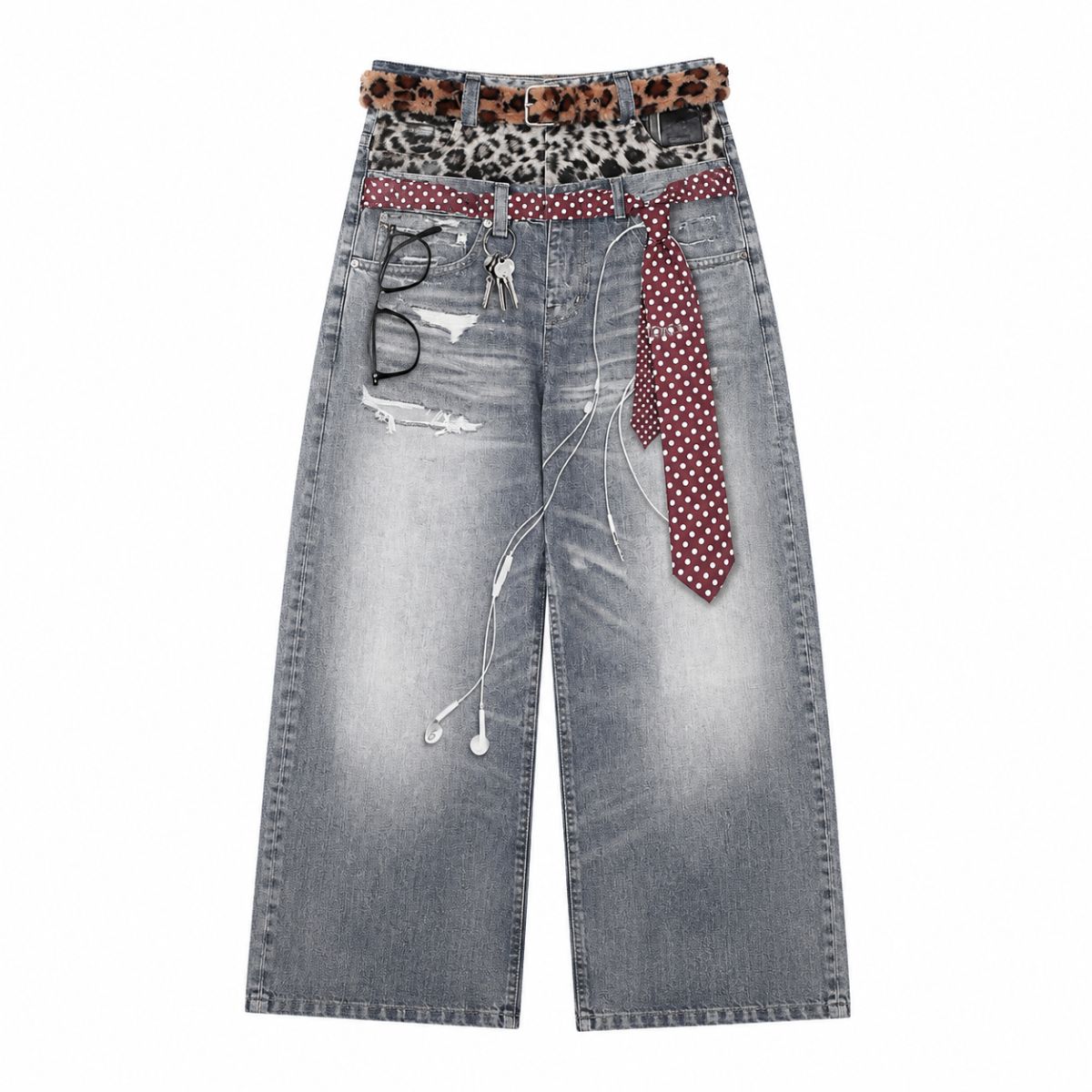 Vintage Layered Balloon Leg Jeans