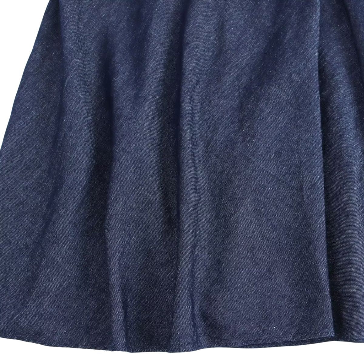 Tie Waist Halter Neck Flared Denim Mididress