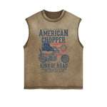 American Chopper Graphic Sleeveless Faded Tee-INNBLAC Fashion Apparel