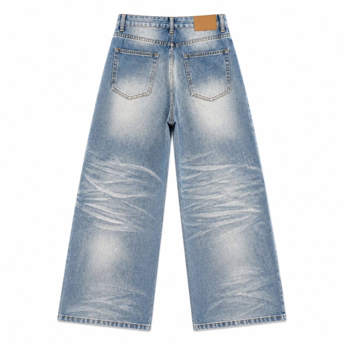 Light Fade Vintage Straight Leg Denim Jeans
