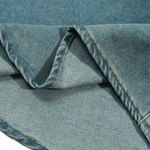 Square Neckline Sleeveless Denim Midi Dress