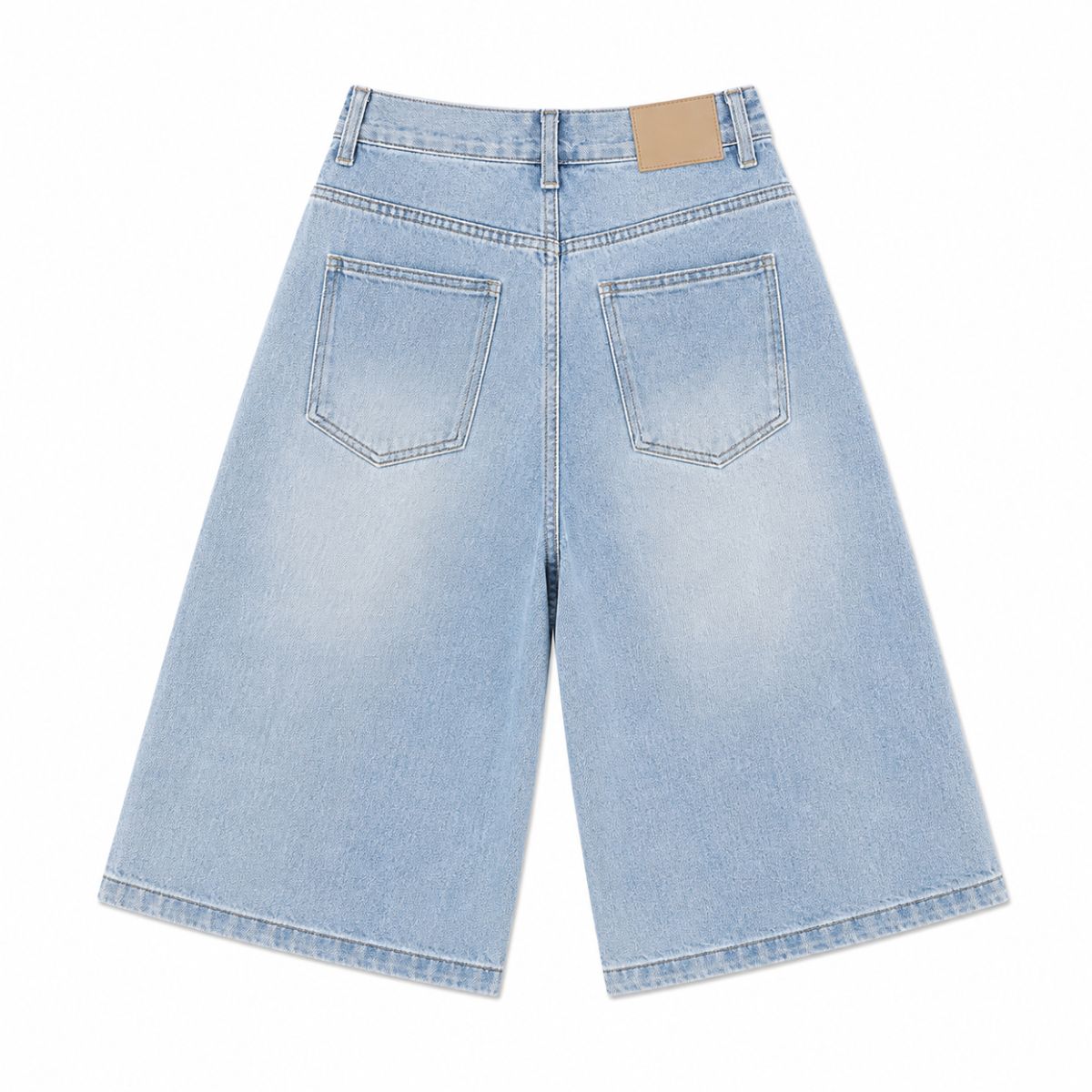 Distressed Light Wash Denim Shorts