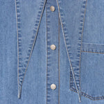 Women's Denim Shirt Stylish Blouse Layered Design Top