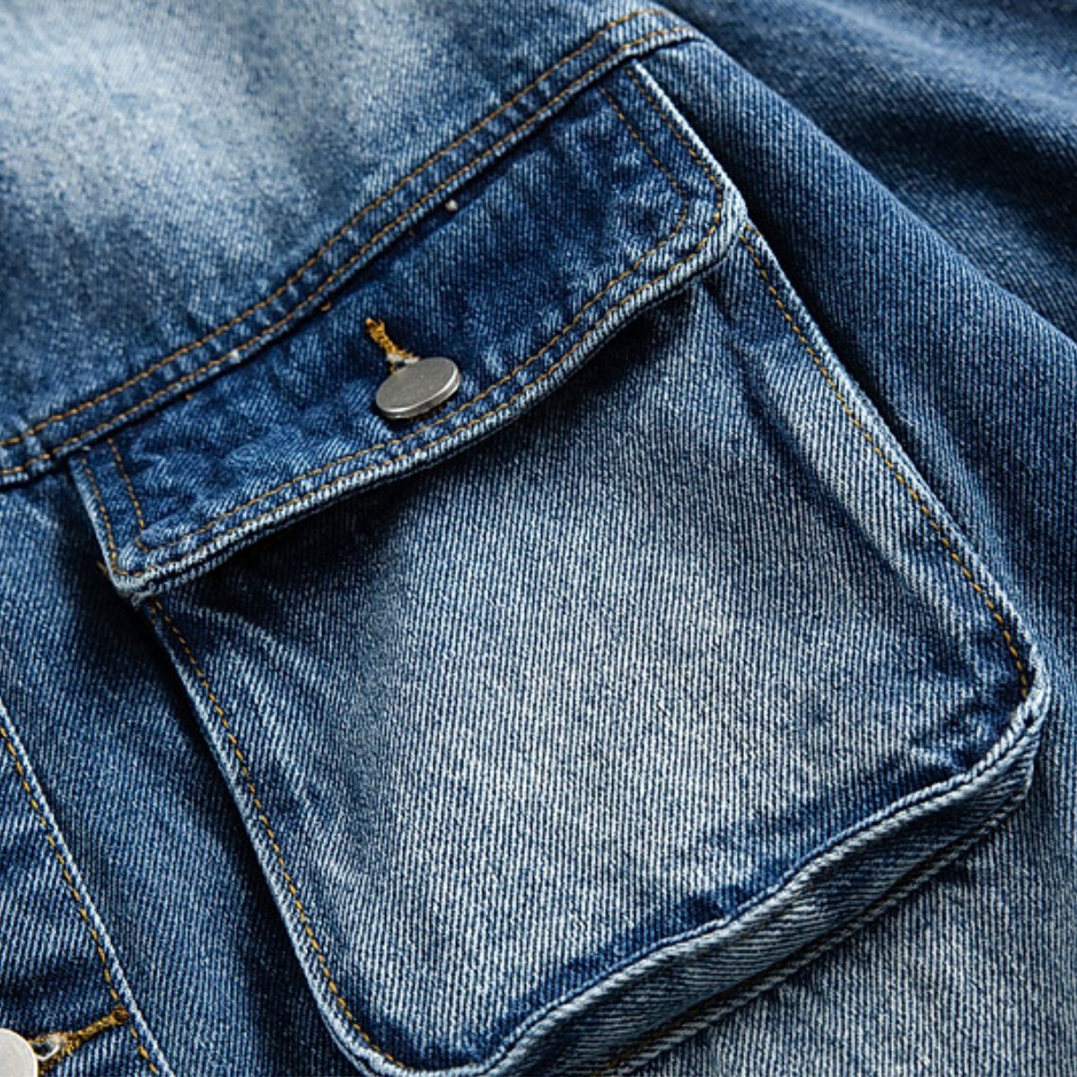 Men's Heavy Washed Vintage Loose Large Size Denim Jacket