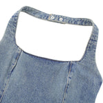 Halter Neck Fitted Bodycon Denim Mini Dress