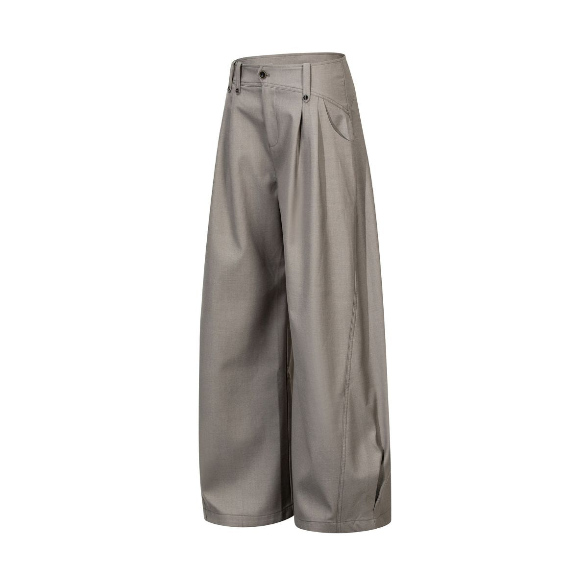 Vintage Curved Wide Leg Draped Trousers