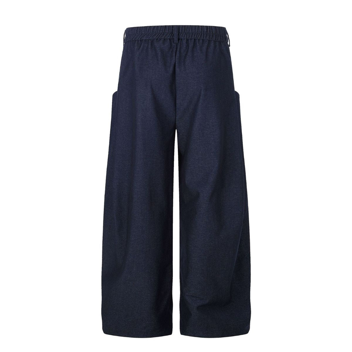 Draped Wide Leg Summer Suit Trousers with Deconstructed Panels