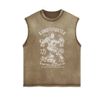 Kungfu Fighter Vintage Sleeveless Tee-INNBLAC Fashion Apparel