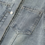 Vintage Wash Lace Trim Denim Vest