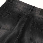 Relaxed Fit Wrinkle Wash Distressed Jeans