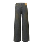 Vintage Wash Ripped Knee Loose Jeans