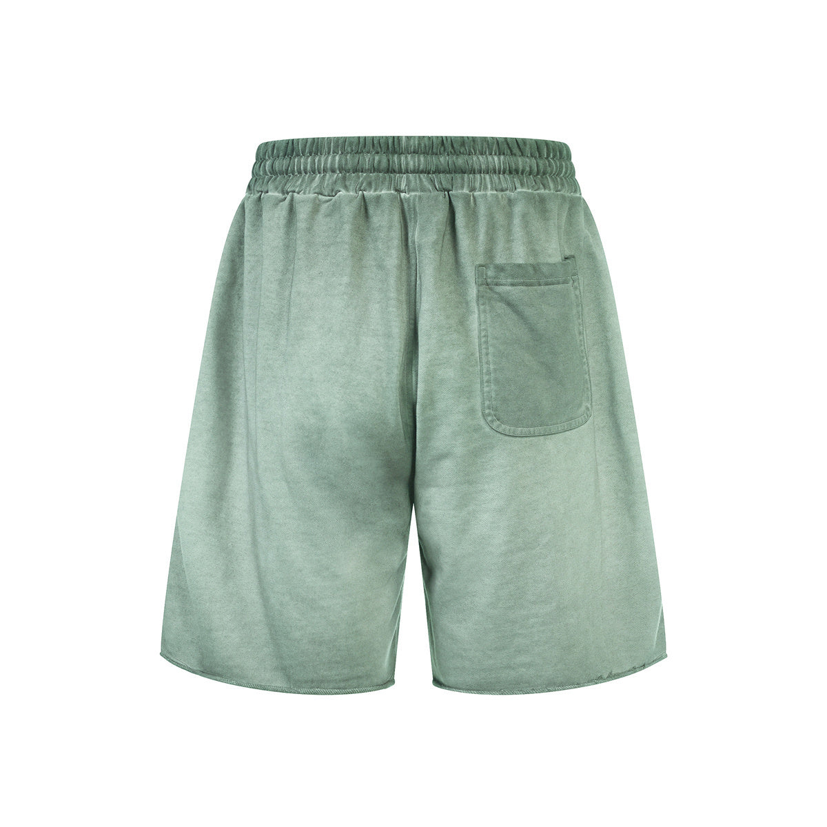 Reverse-Dyed Distressed Raw Edge Shorts