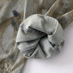 Vintage Tie-Dye Barrel-Leg Distressed Jeans