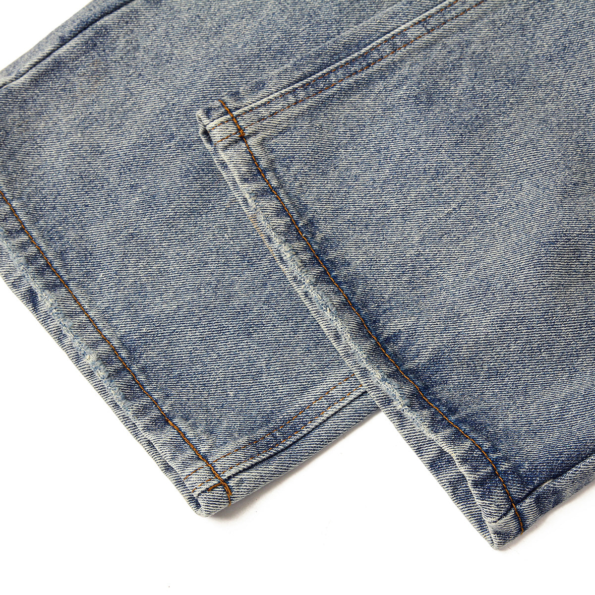 Blue Wash Distressed Ripped Wide-Leg Jeans