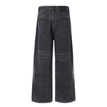 Charcoal Grey Wide-Leg Vintage Washed Jeans