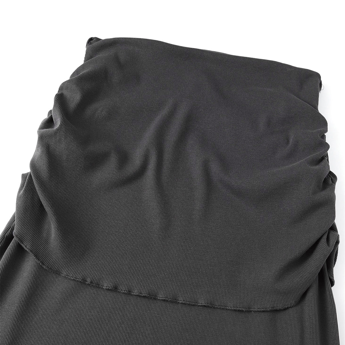 High Waist Ruched Knit Maxi Skirt