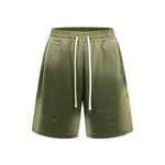 Splatter Dye Washed Distressed Air Mamba Shorts