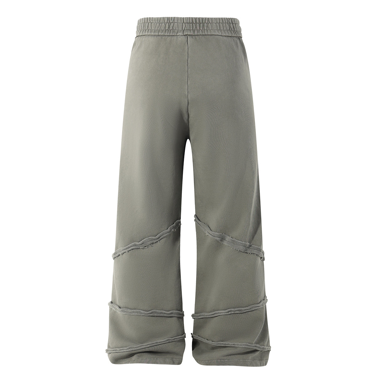 Washed Distressed Fabric Patchwork Vintage Pants