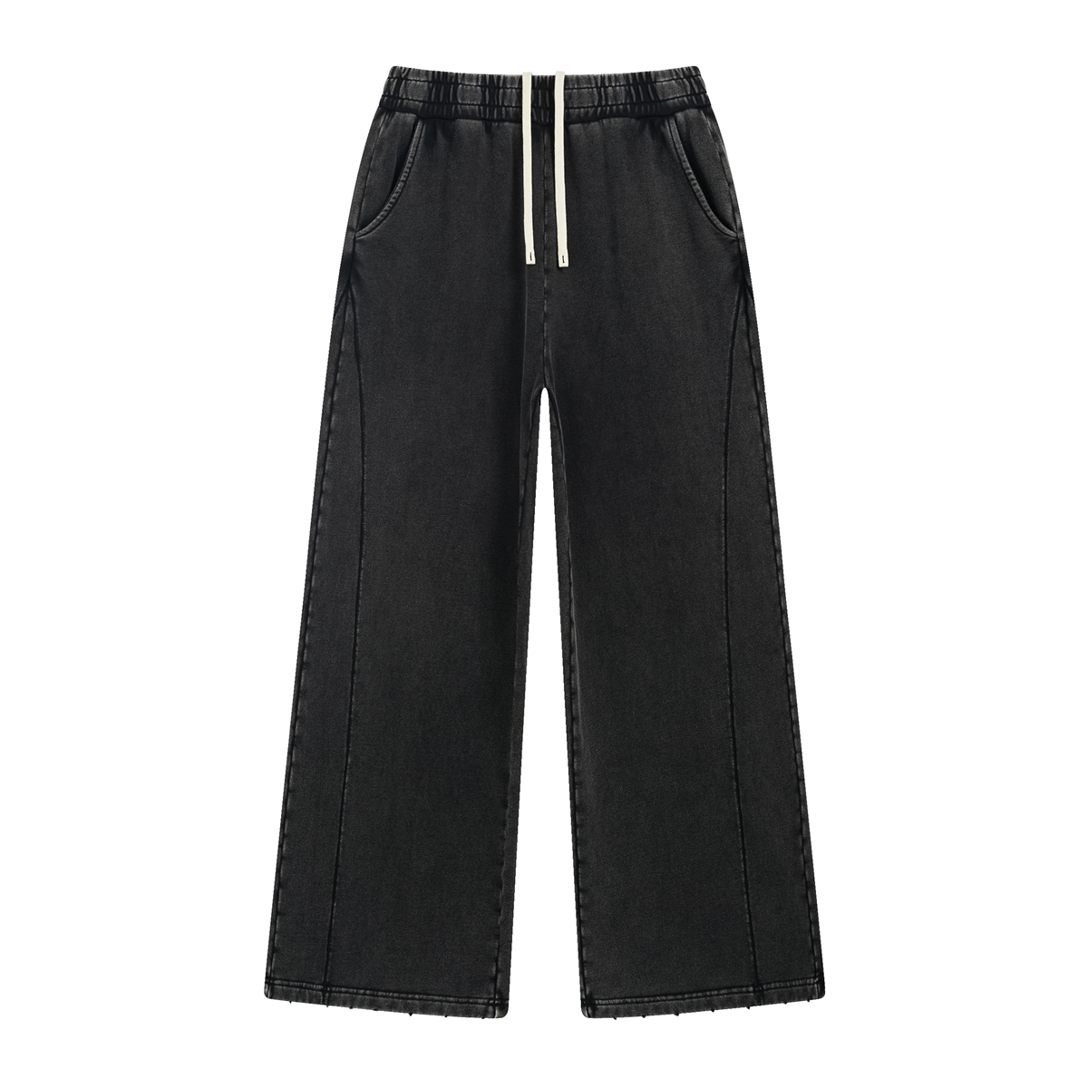 Vintage Washed Distressed Hem Sweatpants