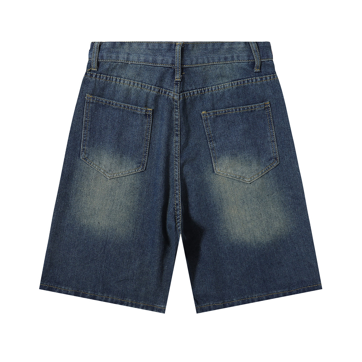 Vintage Washed Knee Length Denim Bermuda Shorts